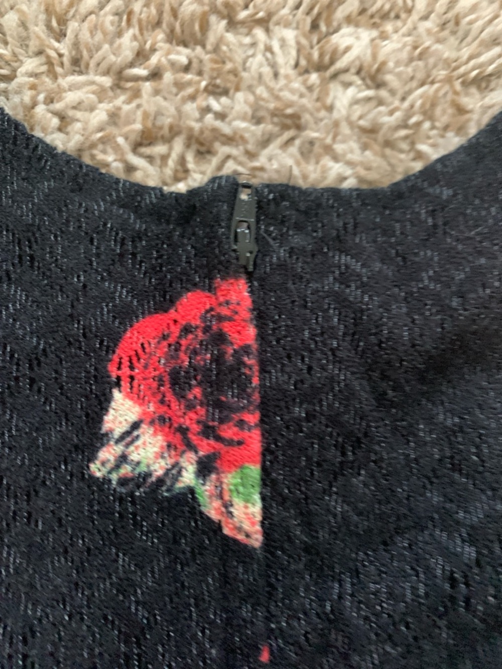 Free People Women’s Black Lace Rose Floral Mini Sleeveless Skater Dress Size 8 - Picture 12 of 12